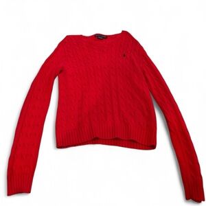 Ralph Lauren Vibrant Red Cable Knit Sweater